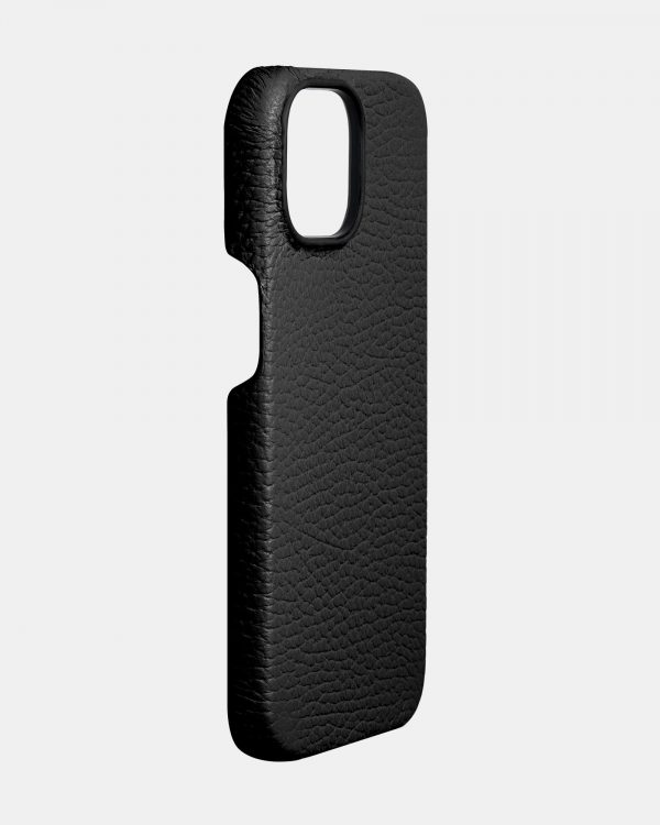 Черный кожаный чехол для iPhone 13 Mini