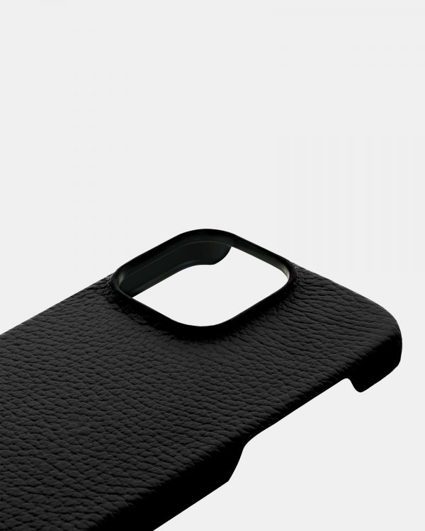 цена на Черный кожаный чехол для iPhone 13 Pro
