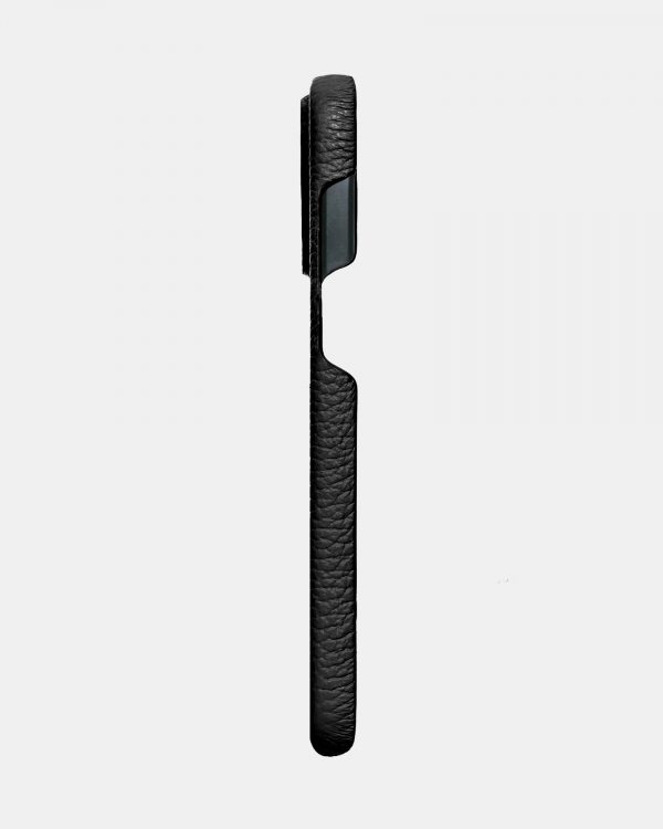 Черный кожаный чехол для iPhone 14 Pro