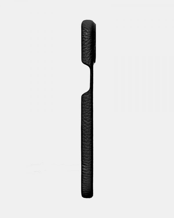 Черный кожаный чехол для iPhone 15 Plus