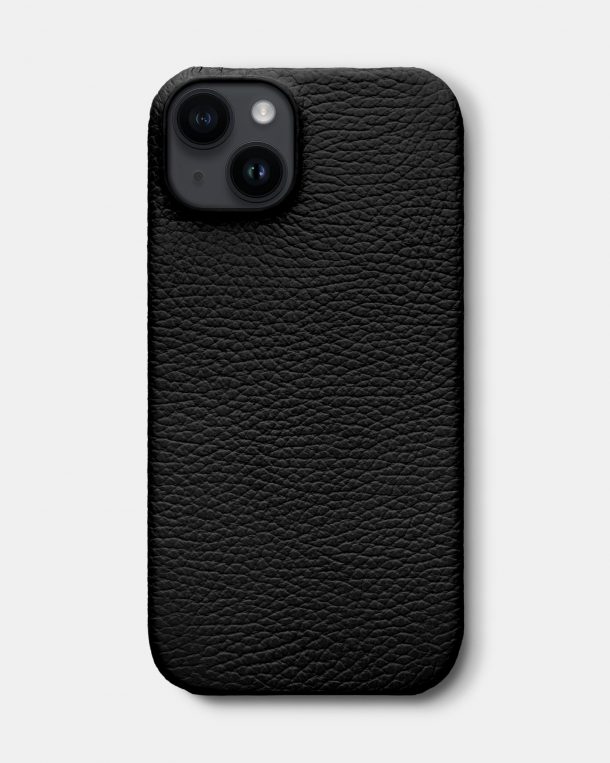 Черный кожаный чехол для iPhone 14 Plus