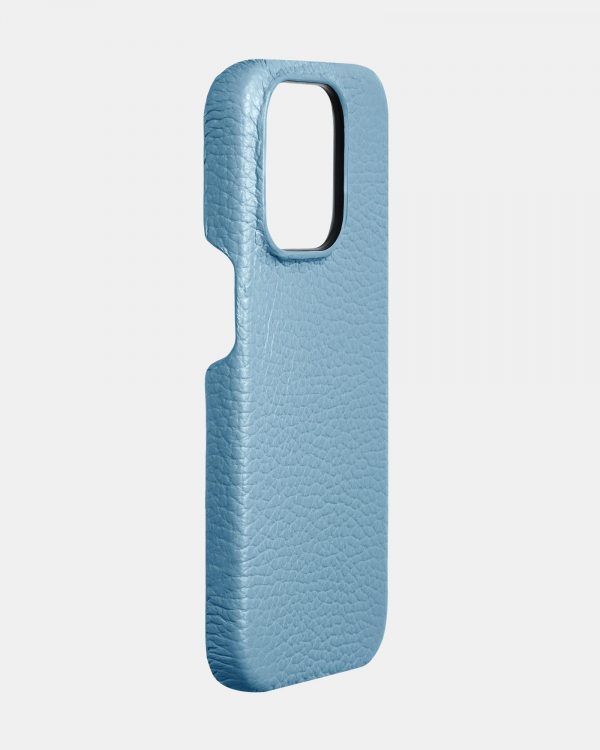 Голубой кожаный чехол для iPhone 13 Pro Max