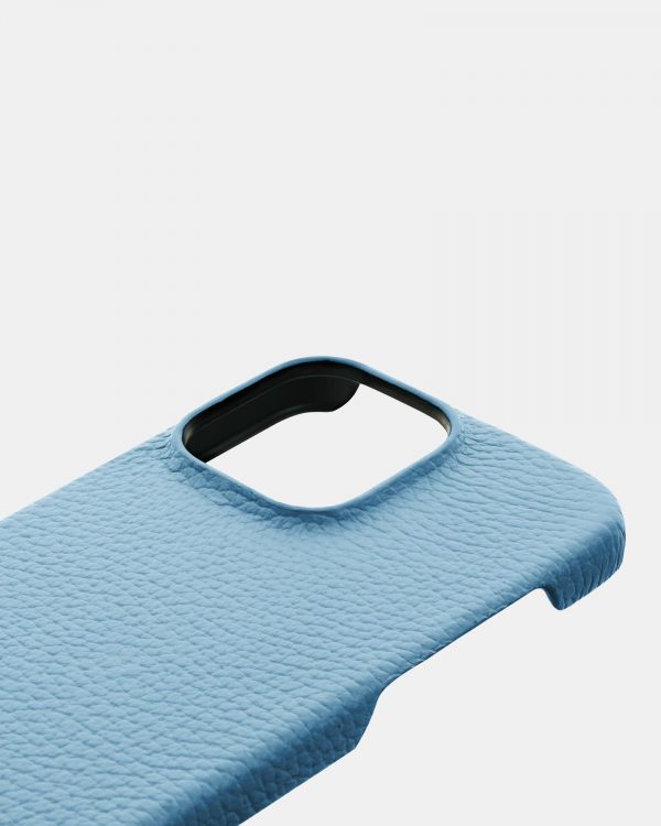 ціна на Блакитний шкіряний чохол для iPhone 15 Pro