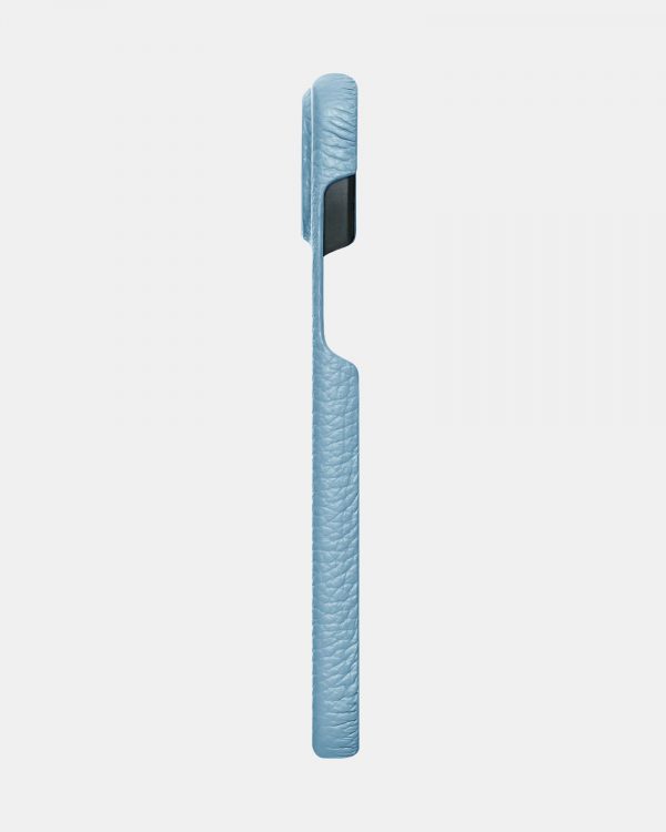 Блакитний шкіряний чохол для iPhone 15 Plus
