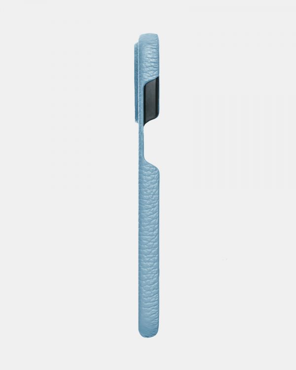 Голубой кожаный чехол для iPhone 13 Pro