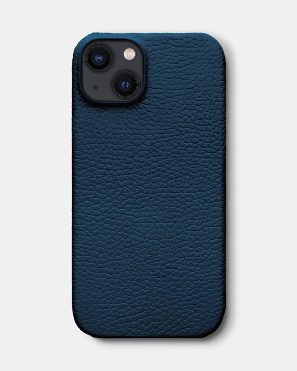 Темно-синій шкіряний чохол для iPhone 13