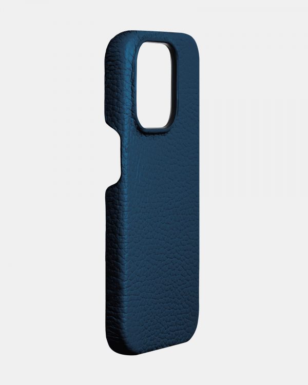 Темно-синий кожаный чехол для iPhone 15 Pro