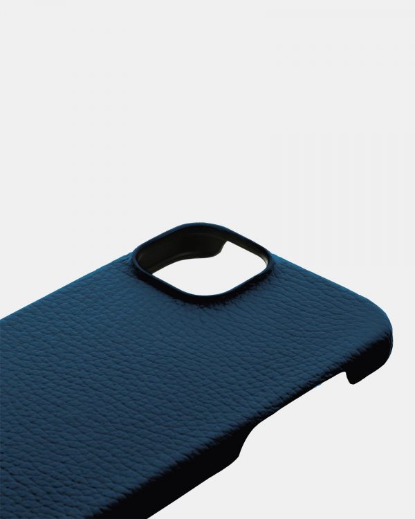 Темно-синій шкіряний чохол для iPhone 13 Mini у Києві