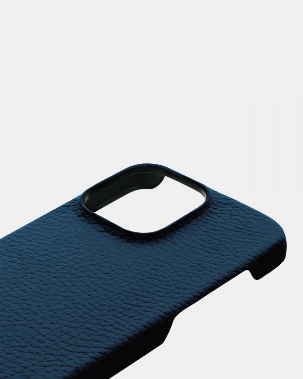 Темно-синий кожаный чехол для iPhone 14 Pro Max в Киеве