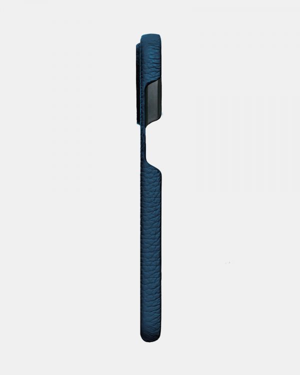 Темно-синий кожаный чехол для iPhone 14 Pro