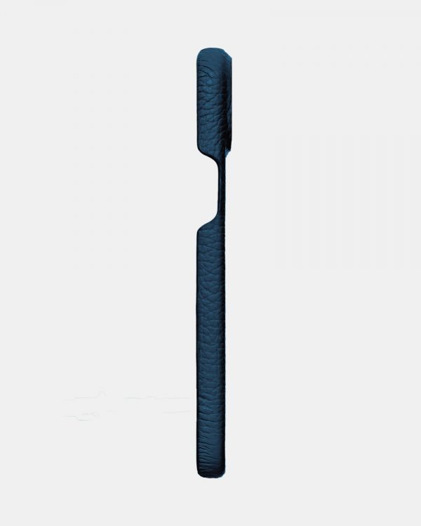 Темно-синій шкіряний чохол для iPhone 15 Plus