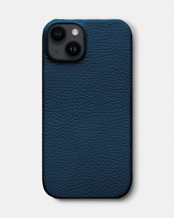 Темно-синій шкіряний чохол для iPhone 14 Plus