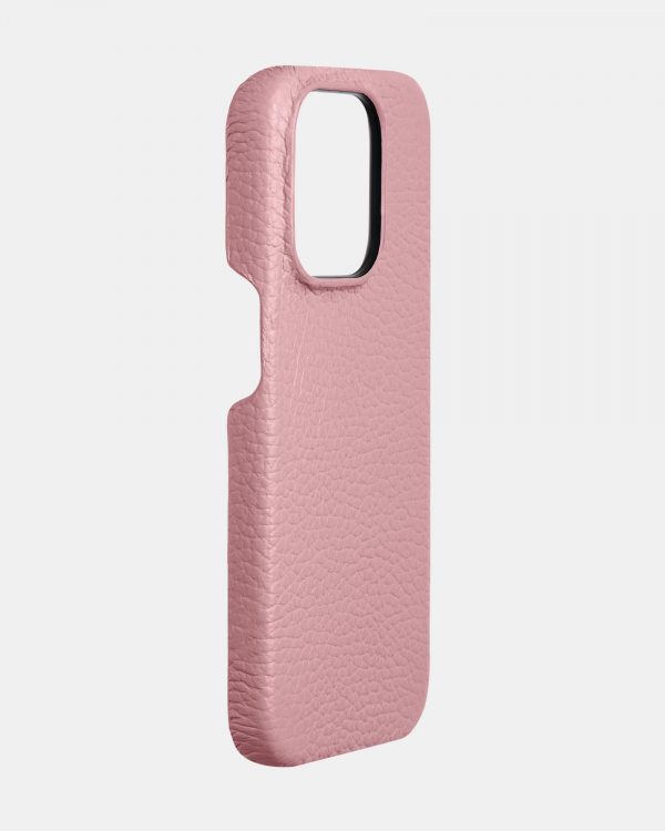 Рожевий шкіряний чохол для iPhone 15 Pro