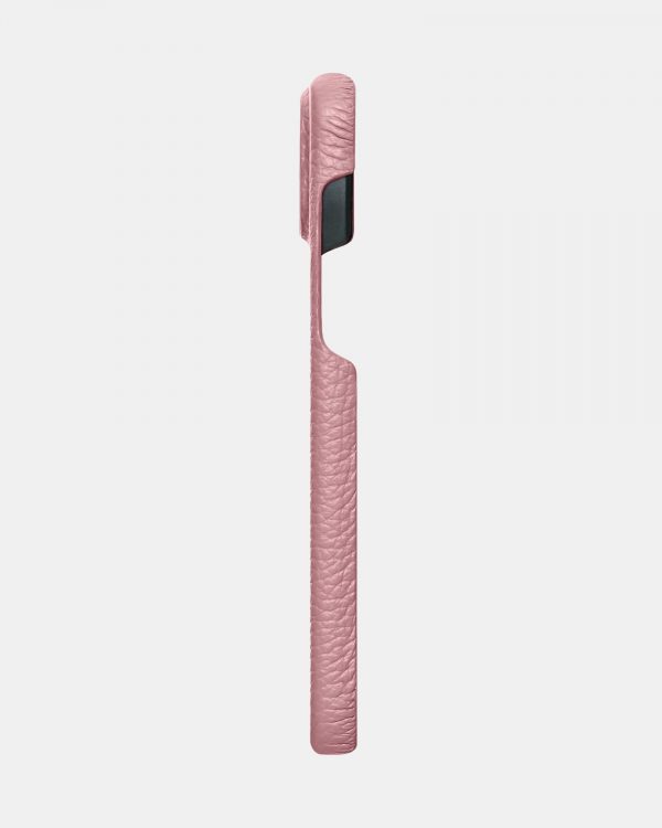 Рожевий шкіряний чохол для iPhone 15