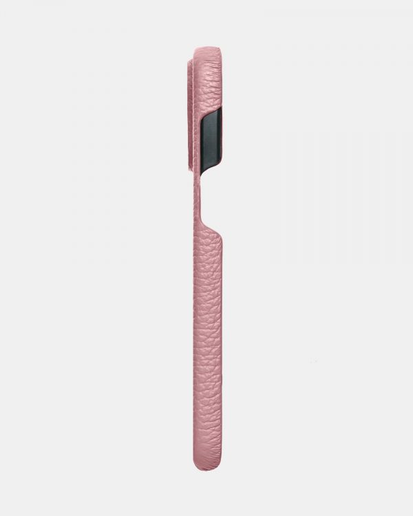 Розовый кожаный чехол для iPhone 13 Pro Max