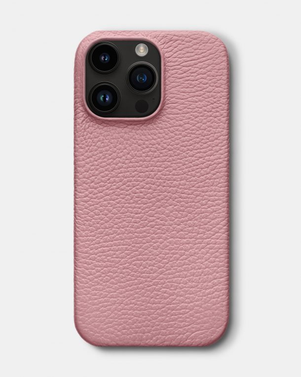 Рожевий шкіряний чохол для iPhone 14 Pro Max