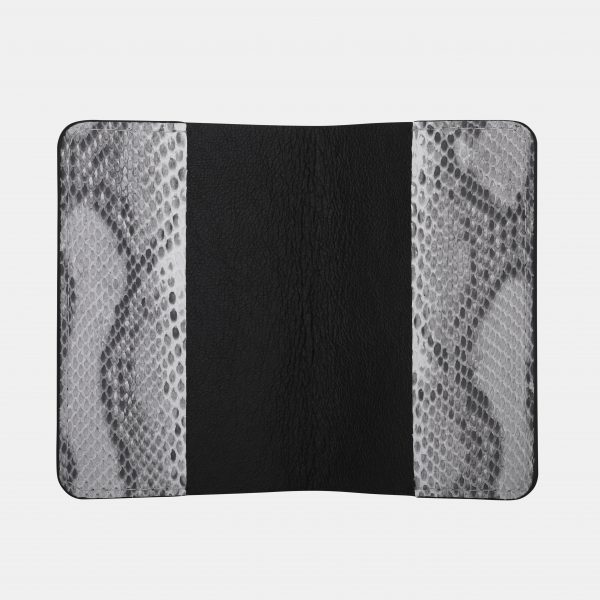 price for Passport cover made of black and white python skin with small scales