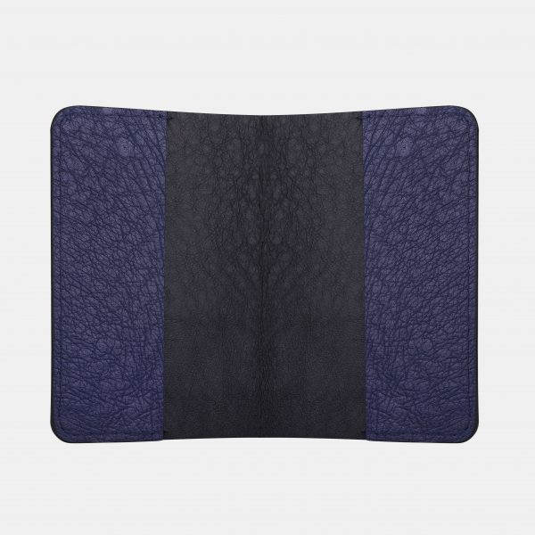 price for Passport cover of dark blue ostrich skin without follicles