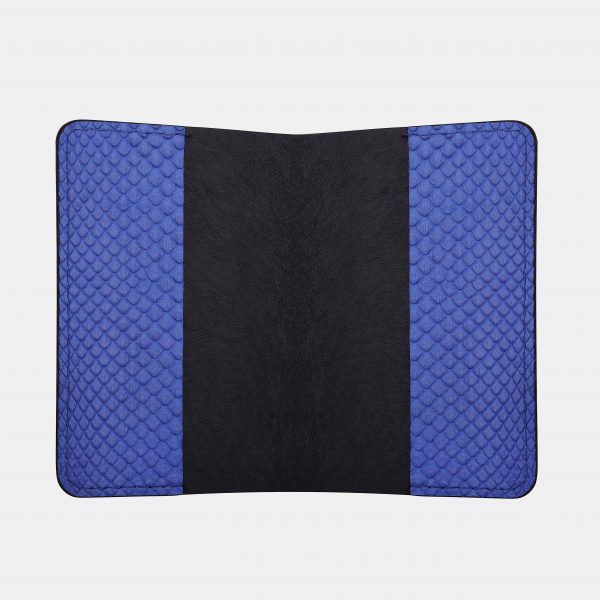 price for Passport cover made of blue python skin with wide scales