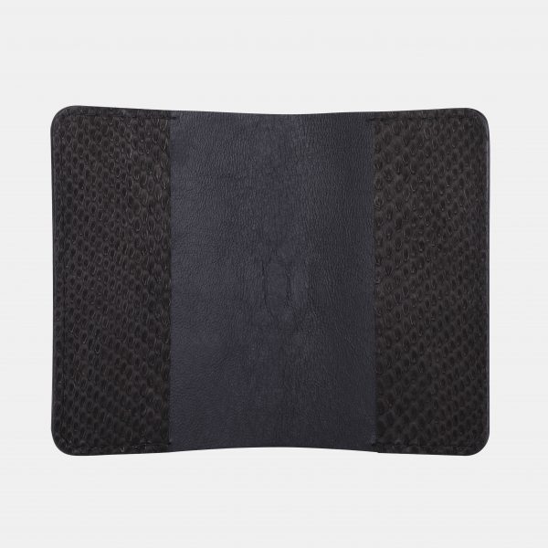 price for Passport cover made of black python skin with wide scales