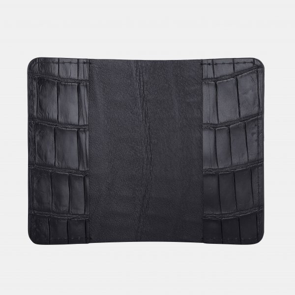 price for Passport cover made of black crocodile leather