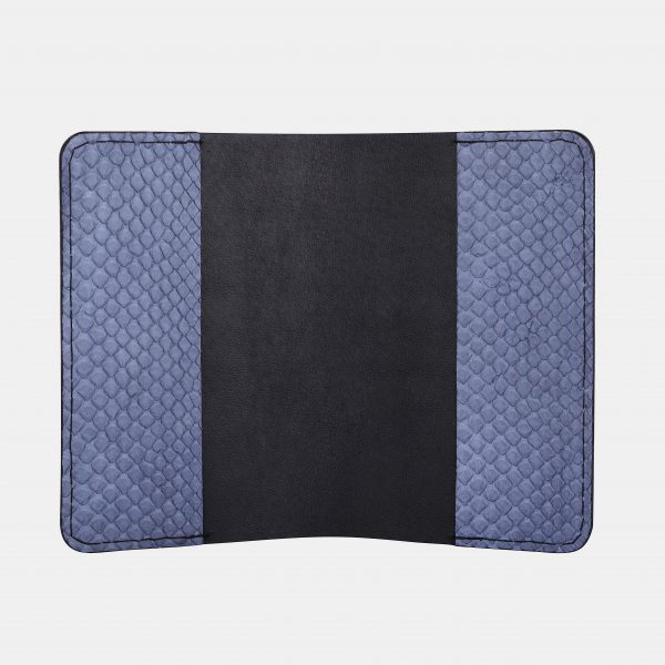 price for Passport cover made of blue-gray python skin with wide scales