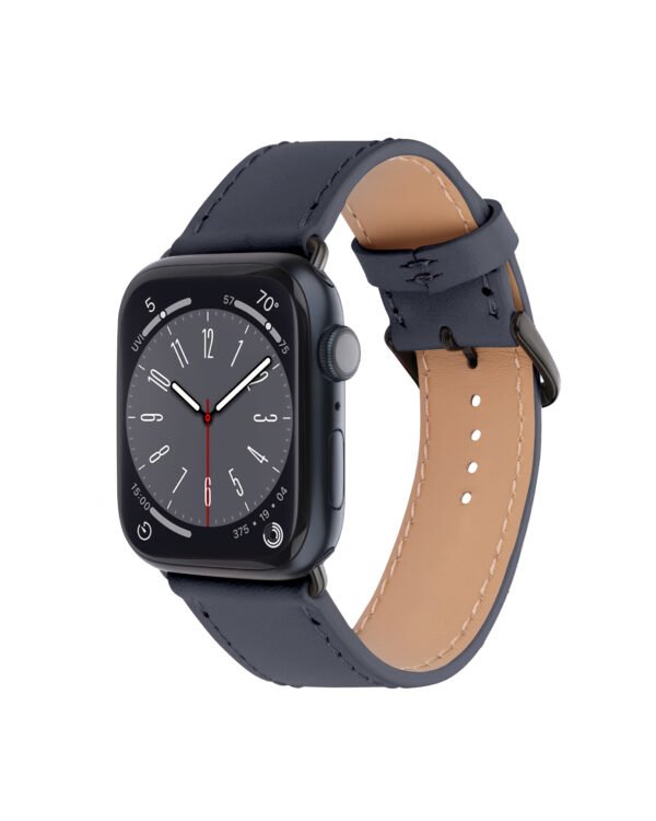 Ремінець для Apple Watch із телячої шкіри в темно-синьому кольорі