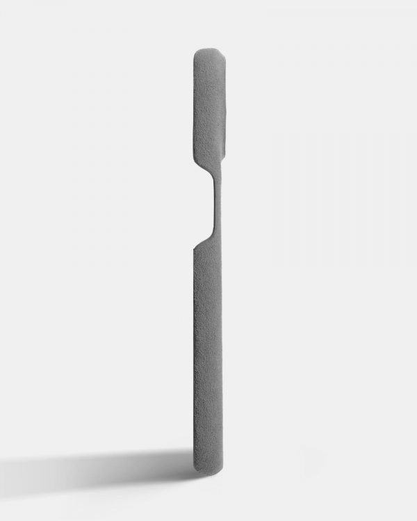 Світло-сірий чохол з алькантари для iPhone 15