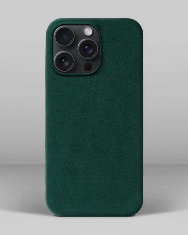 Зелений чохол з алькантари для iPhone 15 Pro Max