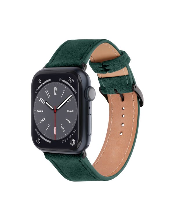 Ремінець для Apple Watch з алькантари у зеленому кольорі