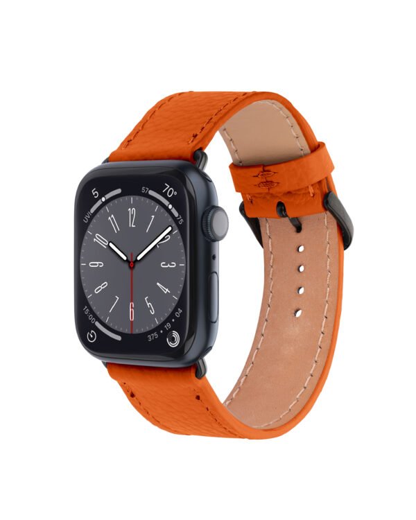 Ремінець для Apple Watch зі шкіри флотар у помаранчевому кольорі