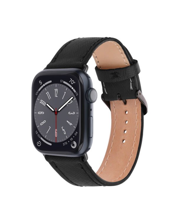 Ремінець для Apple Watch зі шкіри сафіано у чорному кольорі