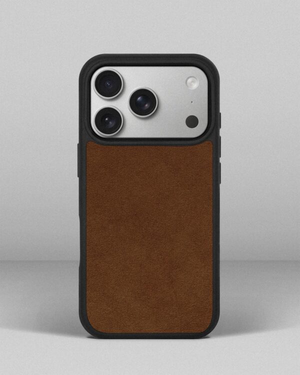 Чохол із рудою вставкою з алькантари для iPhone 17 Pro