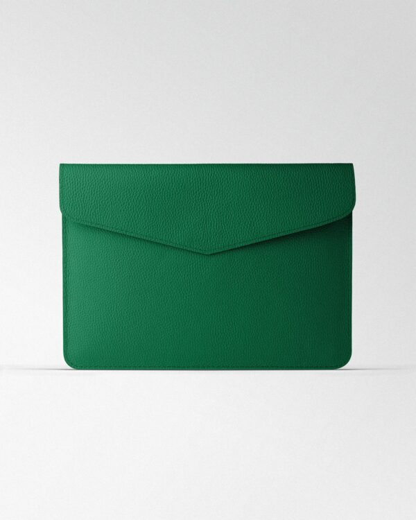 Чохол Magnetic Envelope  із зеленої текстурної шкіри для MacBook