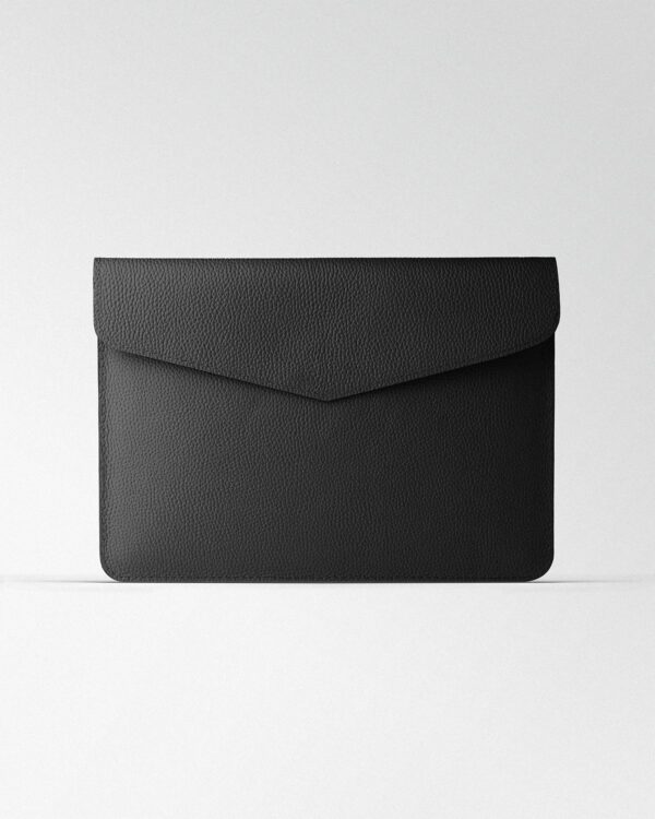 Чохол Magnetic Envelope  із чорної текстурної шкіри  для MacBook