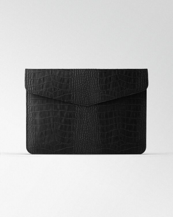Чохол Magnetic Envelope  із чорного тиснення під крокодила для MacBook