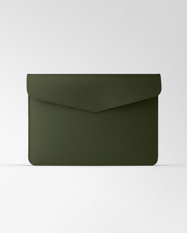 Чохол Magnetic Envelope  із темно-зеленої телячої шкіри для MacBook
